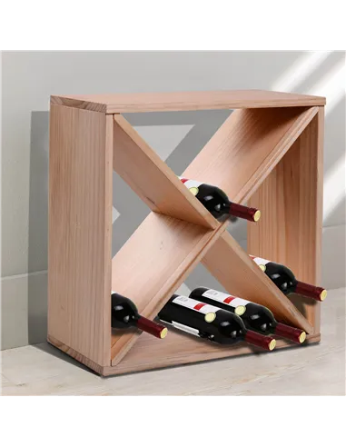 HOMCOM Wooden Wine Rack for 24 Bottle Square Tabletop Storage Holder Stand