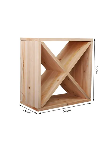 HOMCOM Wooden Wine Rack for 24 Bottle Square Tabletop Storage Holder Stand