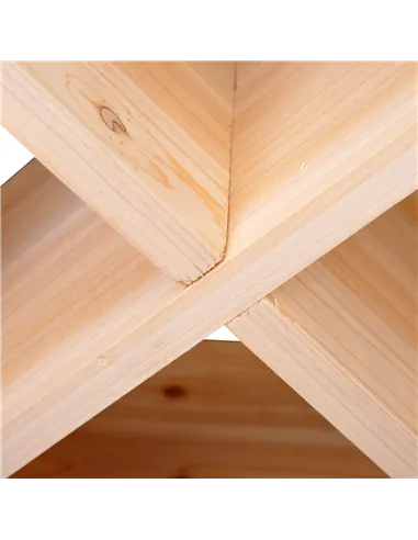 HOMCOM Wooden Wine Rack for 24 Bottle Square Tabletop Storage Holder Stand