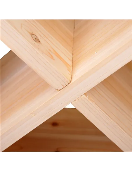 HOMCOM Wooden Wine Rack for 24 Bottle Square Tabletop Storage Holder Stand