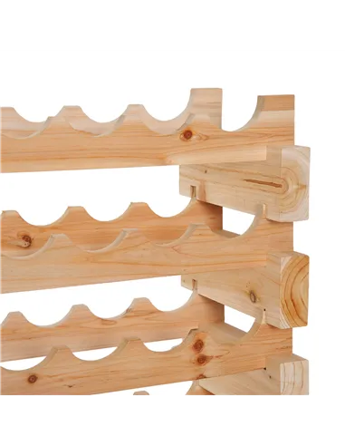 HOMCOM Six-Tier, 72 Bottle Wooden Wine Rack - Natural