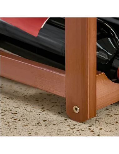 HOMCOM Free Standing Bamboo Wine Rack with 16 Bottles Holder, 4-tier Water Bottle Organiser, Display Shelf for Countertop, Home 