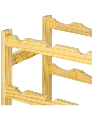 HOMCOM 42-Bottle Wooden Wine Rack - Natural Finish