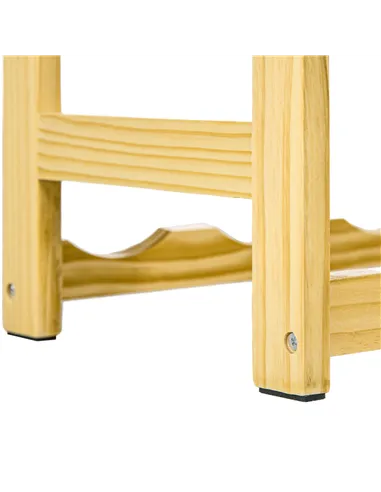 HOMCOM 42-Bottle Wooden Wine Rack - Natural Finish