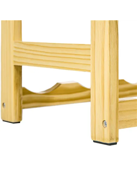 HOMCOM 42-Bottle Wooden Wine Rack - Natural Finish