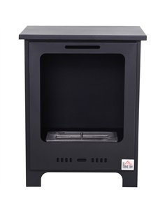 HOMCOM Freestanding Ethanol Fireplace, Bioethanol Fire with 0.9L Tank, 3 Hours Burning Time for Indoor, Black