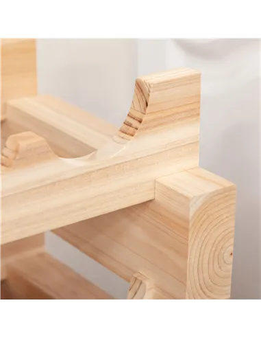 HOMCOM Three-Tier, 36 Bottle Wooden Wine Rack - Natural