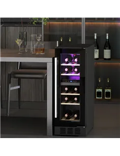 HOMCOM 16 Bottle Dual Zone 5-18℃ Wine Fridge - Black 2
