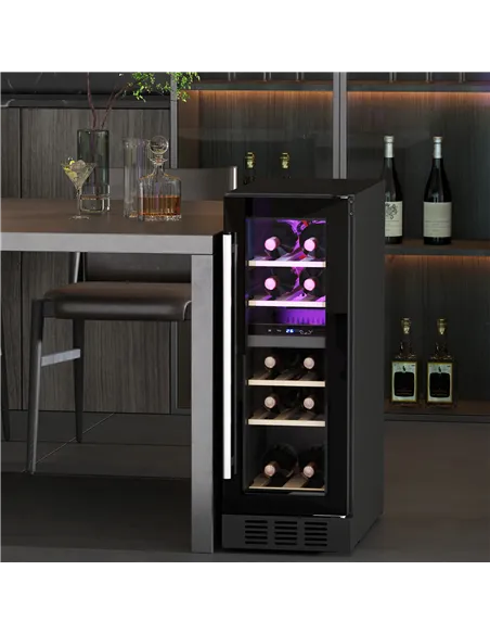HOMCOM 16 Bottle Dual Zone 5-18℃ Wine Fridge - Black