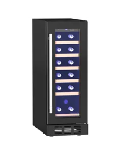 HOMCOM 19 Bottle 5-18℃ Wooden Rack Wine Fridge - Black