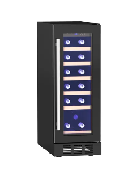 HOMCOM 19 Bottle 5-18℃ Wooden Rack Wine Fridge - Black