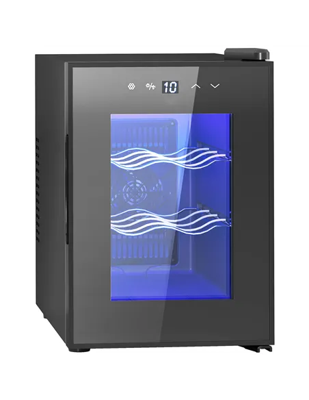 HOMCOM Six Bottle 8-18℃ Countertop Wine Fridge - Black