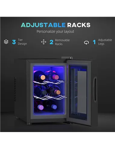 HOMCOM Six Bottle 8-18℃ Countertop Wine Fridge - Black