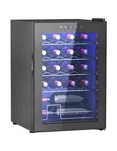 HOMCOM 20 Bottle 5-18℃ Countertop Wine Fridge - Black