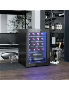 HOMCOM 20 Bottle 5-18℃ Countertop Wine Fridge - Black 2