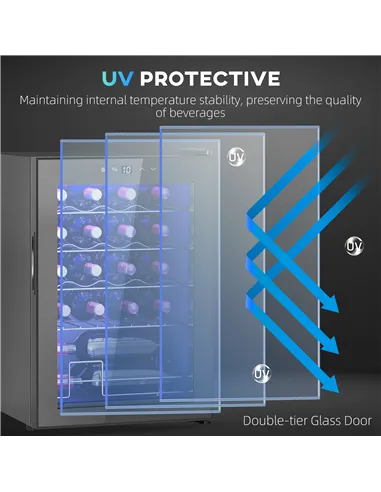 HOMCOM 20 Bottle 5-18℃ Countertop Wine Fridge - Black