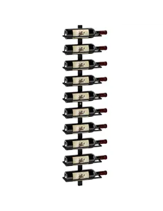 HOMCOM 10-Tier Wall Mount Wine Rack, Steel Wall Wine Rack for 10 Wine Bottles, Wall Wine Display Rack for Kitchen, Dining Room, 