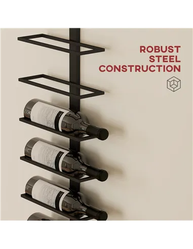 HOMCOM 10-Tier Wall Mount Wine Rack, Steel Wall Wine Rack for 10 Wine Bottles, Wall Wine Display Rack for Kitchen, Dining Room, 