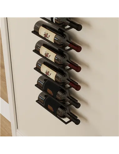 HOMCOM 10-Tier Wall Mount Wine Rack, Steel Wall Wine Rack for 10 Wine Bottles, Wall Wine Display Rack for Kitchen, Dining Room, 