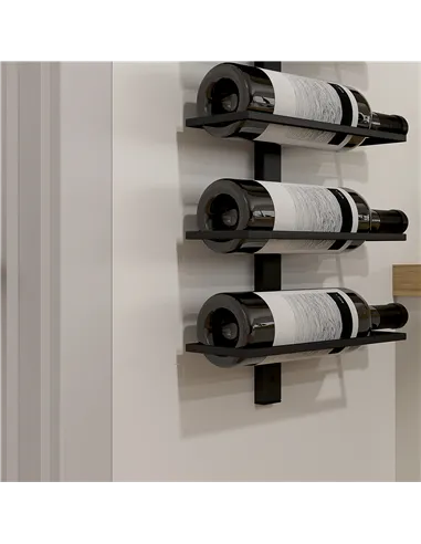 HOMCOM 10-Tier Wall Mount Wine Rack, Steel Wall Wine Rack for 10 Wine Bottles, Wall Wine Display Rack for Kitchen, Dining Room, 