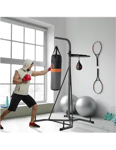 HOMCOM Freestanding Boxing Punch Bag & Speed ball Station, for Home Gym, Grey 2