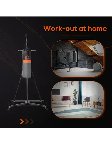 HOMCOM Freestanding Boxing Punch Bag & Speed ball Station, for Home Gym, Grey