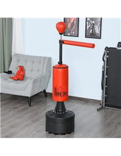HOMCOM 155-205cm 3-IN-1 Freestanding Boxing Punching Bag Stand, Boxing Speed Trainer with Rotating Flexible Arm, Speed Ball, Fil 2
