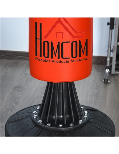HOMCOM 155-205cm 3-IN-1 Freestanding Boxing Punching Bag Stand, Boxing Speed Trainer with Rotating Flexible Arm, Speed Ball, Fil