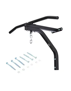 HOMCOM Punching Bag Hanger Wall Mount Bracket Kick Boxing MMA Training Frame Home Fitness Workout Pull Up Bar, Black