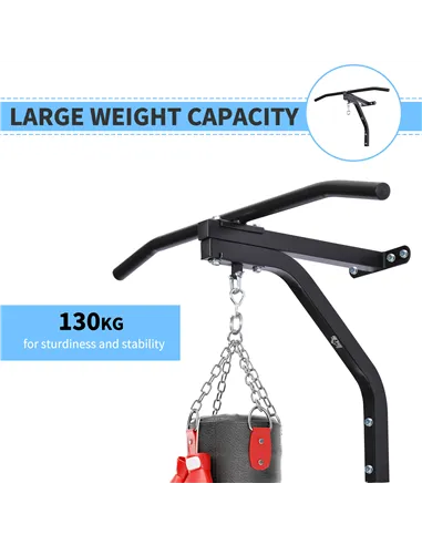 HOMCOM Punching Bag Hanger Wall Mount Bracket Kick Boxing MMA Training Frame Home Fitness Workout Pull Up Bar, Black