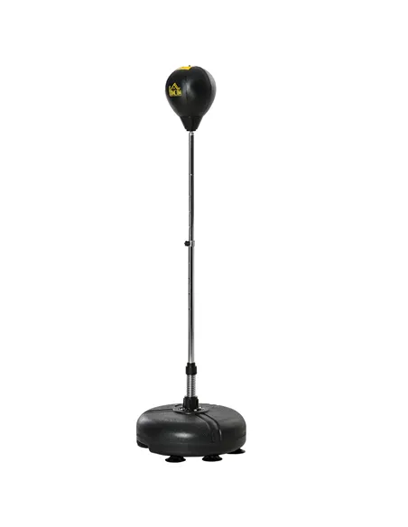 HOMCOM Punching Bag with Stand, 133-151cm Adjustable Height, for Teens, Gold Tone/Black