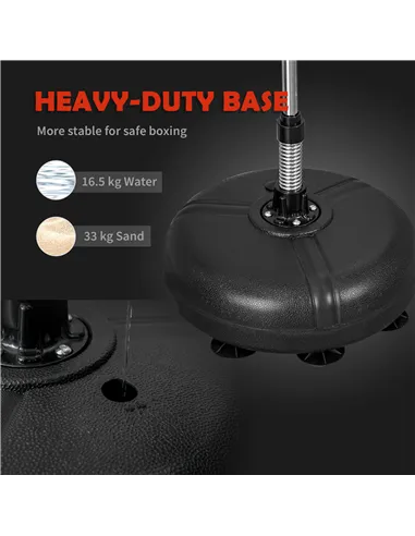 HOMCOM Punching Bag with Stand, 133-151cm Adjustable Height, for Teens, Gold Tone/Black