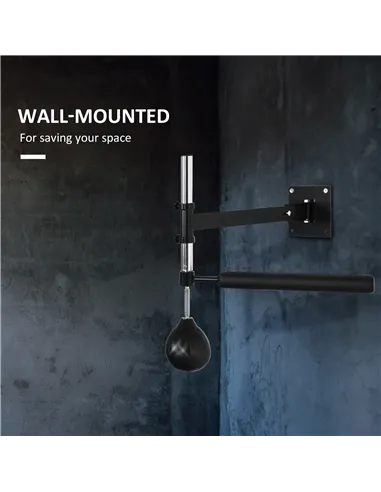 HOMCOM Wall Mount Fast-Reflexes Speed Bag Boxing, Height Adjustable Punching Bag, MMA, Martial Arts and Boxing Equipment for Tra
