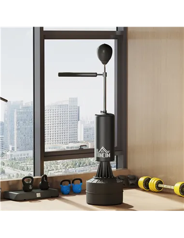HOMCOM 155-205cm 3-IN-1 Freestanding Boxing Punching Bag Stand, Boxing Speed Trainer with Rotating Flexible Arm, Speed Ball, Fil