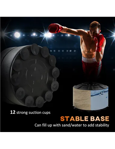 HOMCOM 4-in-1 Boxing Punching Bag, Freestanding with 2 Speed Bals, 360° Reflex Bar, 160-230cm Adjustable Height, Red