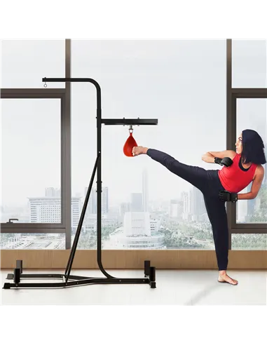 HOMCOM Adjustable Freestanding Speedbag, Punch Bag Hanger, Black
