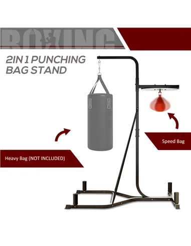 HOMCOM Adjustable Freestanding Speedbag, Punch Bag Hanger, Black