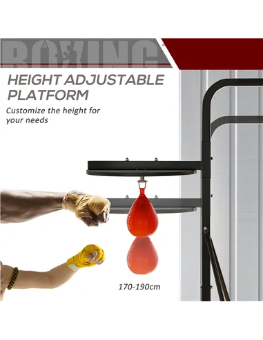 HOMCOM Adjustable Freestanding Speedbag, Punch Bag Hanger, Black