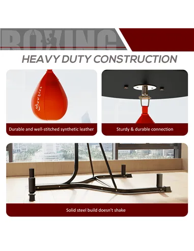 HOMCOM Adjustable Freestanding Speedbag, Punch Bag Hanger, Black