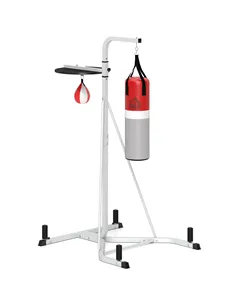HOMCOM Freestanding Boxing Punch Bag & Speed ball Station, for Home Gym, White