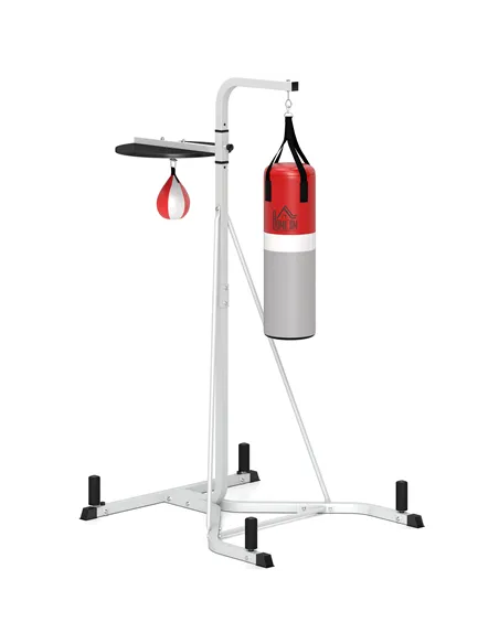 HOMCOM Freestanding Boxing Punch Bag & Speed ball Station, for Home Gym, White