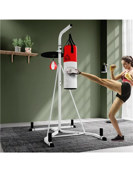 HOMCOM Freestanding Boxing Punch Bag & Speed ball Station, for Home Gym, White