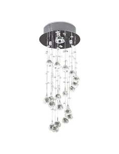 HOMCOM Metal Crystal Ceiling Light Chandelier Elegant Pendant Lamp Living Room Stairway Stairway Spiral Rain Drop Pendant Lamp S