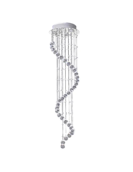 HOMCOM Modern Crystal Chandelier Ceiling Light Pendant Lamp Chrome Finish Glass Droplets New, Ф30 x 120cm