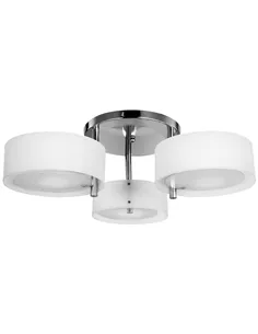 HOMCOM Acrylic Lamp Indoor 3 Light Pendant Chandelier Flush Mount Office Living Room Bedroom w/ Chrome Finish