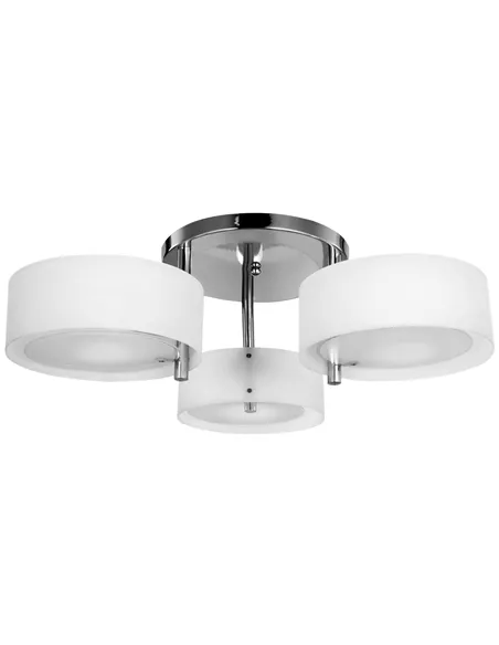 HOMCOM Acrylic Lamp Indoor 3 Light Pendant Chandelier Flush Mount Office Living Room Bedroom w/ Chrome Finish