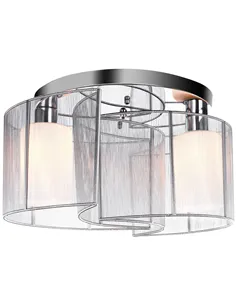 HOMCOM Modern Chandelier, Semi-Flush Mount Ceiling Light with 2 Light, E27 Bulb Base for Hallway, Dining Room, Living Room, Whit