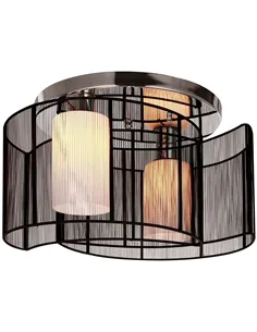 HOMCOM Modern Chandelier, Semi-Flush Mount Ceiling Light with 2 Light, E27 Bulb Base for Hallway, Dining Room, Living Room, Whit