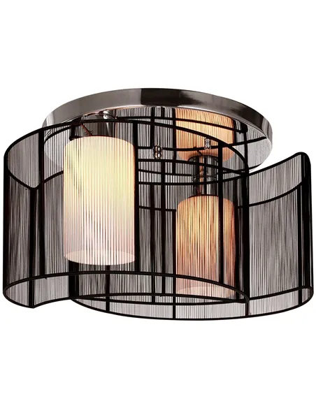 HOMCOM Modern Chandelier, Semi-Flush Mount Ceiling Light with 2 Light, E27 Bulb Base for Hallway, Dining Room, Living Room, Whit