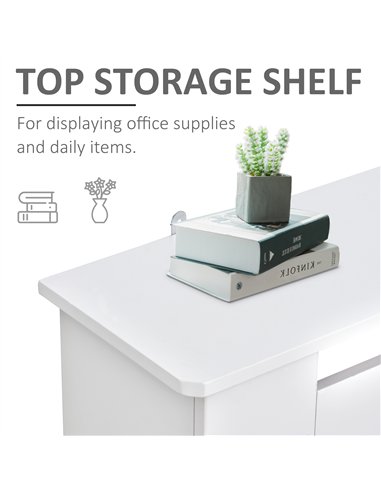 HOMCOM Slatted Radiator Cover Painted Cabinet MDF Lined Grill in White (78L x 19W x 81H cm)